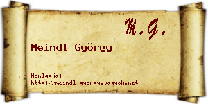 Meindl György névjegykártya